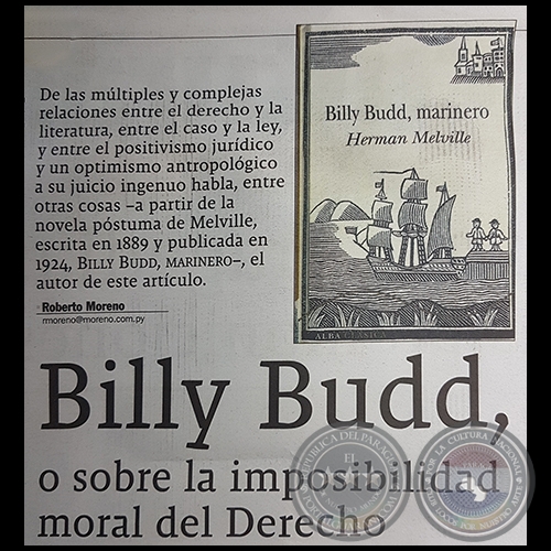 BILLY BUDD, O SOBRE LA IMPOSIBILIDAD MORAL DEL DERECHO - Por ROBERTO MORENO RODRÍGUEZ ALCALÁ - Domingo, 11 de Febrero de 2018